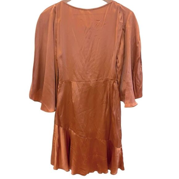 NWT Free People Strike a Pose Feminine Romantic Silk Dress Perpetual Sunset 0 - Picture 5 of 13